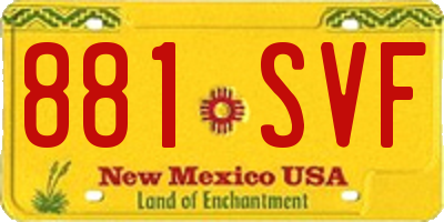 NM license plate 881SVF