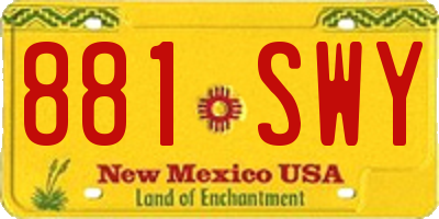 NM license plate 881SWY
