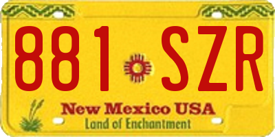 NM license plate 881SZR