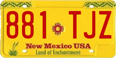 NM license plate 881TJZ