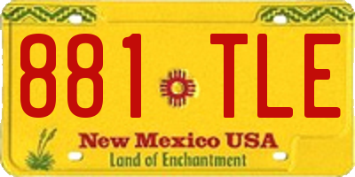 NM license plate 881TLE