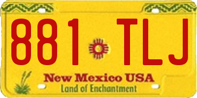 NM license plate 881TLJ