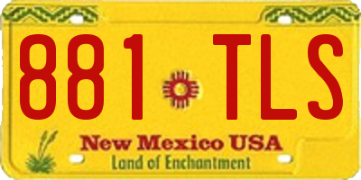 NM license plate 881TLS