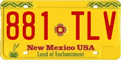 NM license plate 881TLV