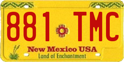 NM license plate 881TMC