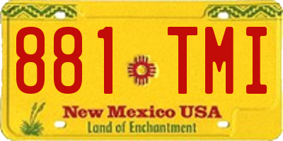 NM license plate 881TMI