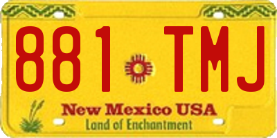 NM license plate 881TMJ