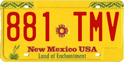 NM license plate 881TMV