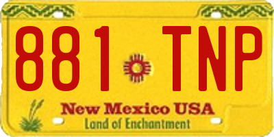 NM license plate 881TNP
