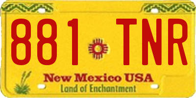 NM license plate 881TNR