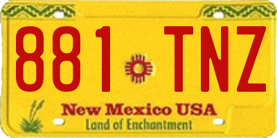 NM license plate 881TNZ