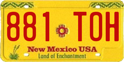 NM license plate 881TOH