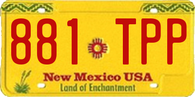 NM license plate 881TPP