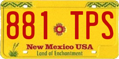 NM license plate 881TPS