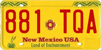 NM license plate 881TQA