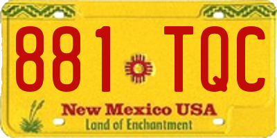 NM license plate 881TQC