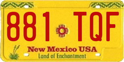 NM license plate 881TQF