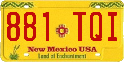 NM license plate 881TQI