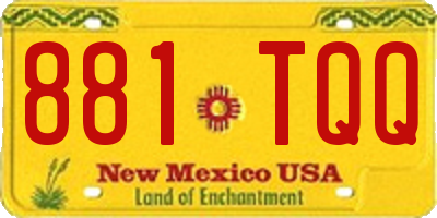 NM license plate 881TQQ