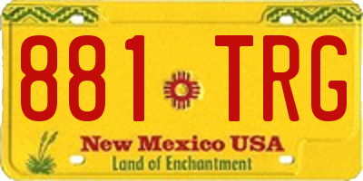 NM license plate 881TRG