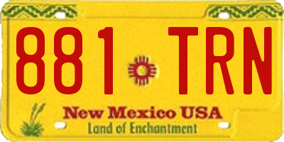 NM license plate 881TRN