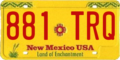 NM license plate 881TRQ