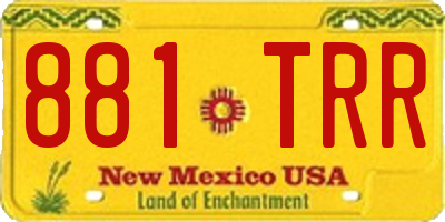 NM license plate 881TRR