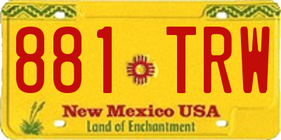 NM license plate 881TRW