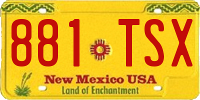 NM license plate 881TSX