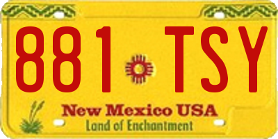 NM license plate 881TSY