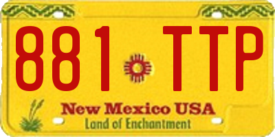 NM license plate 881TTP