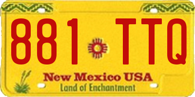 NM license plate 881TTQ