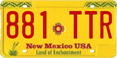 NM license plate 881TTR