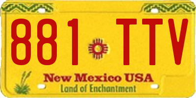 NM license plate 881TTV