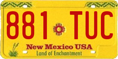 NM license plate 881TUC