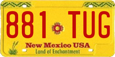 NM license plate 881TUG