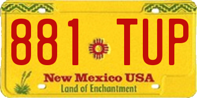 NM license plate 881TUP