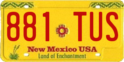 NM license plate 881TUS