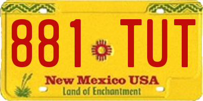 NM license plate 881TUT