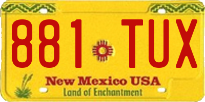 NM license plate 881TUX