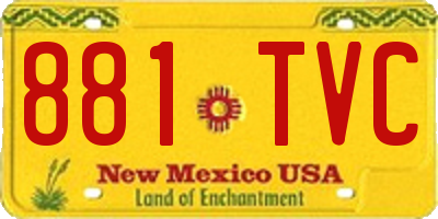 NM license plate 881TVC