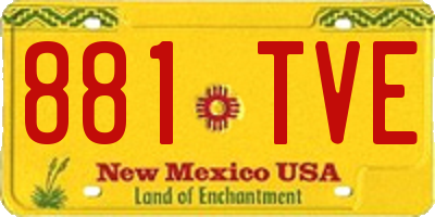 NM license plate 881TVE