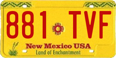 NM license plate 881TVF