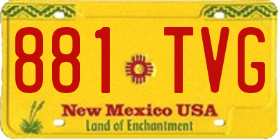NM license plate 881TVG