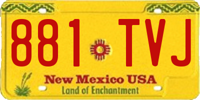 NM license plate 881TVJ