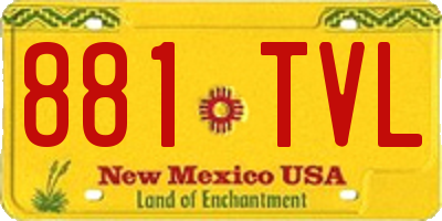 NM license plate 881TVL