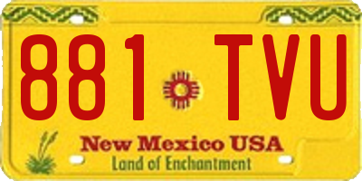 NM license plate 881TVU