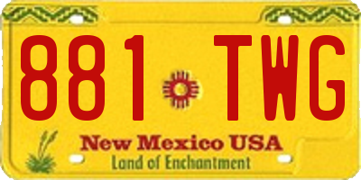 NM license plate 881TWG