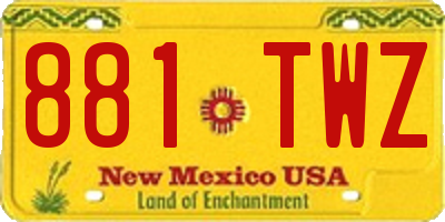 NM license plate 881TWZ