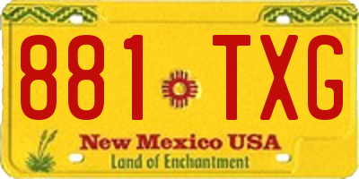 NM license plate 881TXG